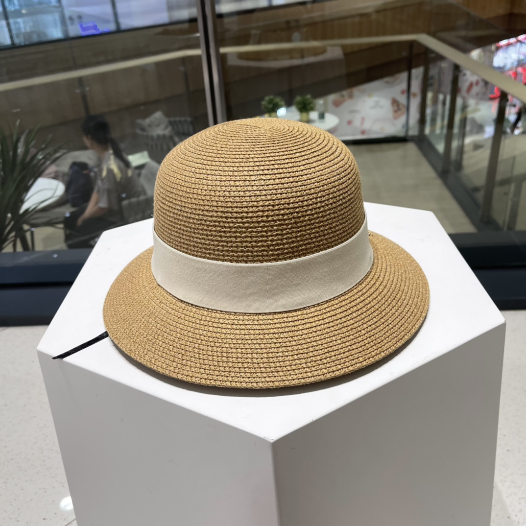 Chanel Straw Hat, Sun Hat, Sunshade Beach Hat, Head Circumference 57cm