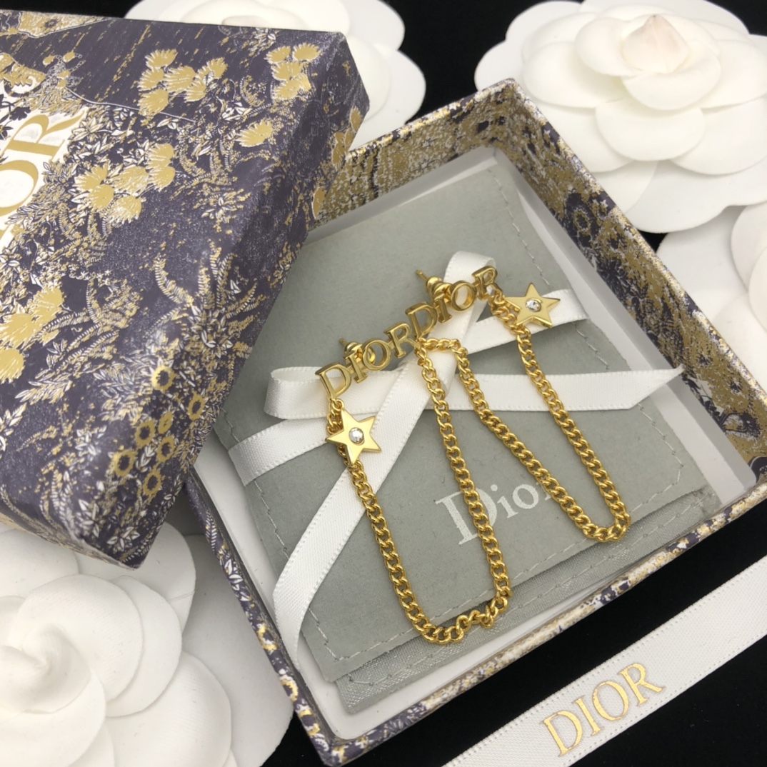 Dior star ✨ tassel stud earrings with diamonds