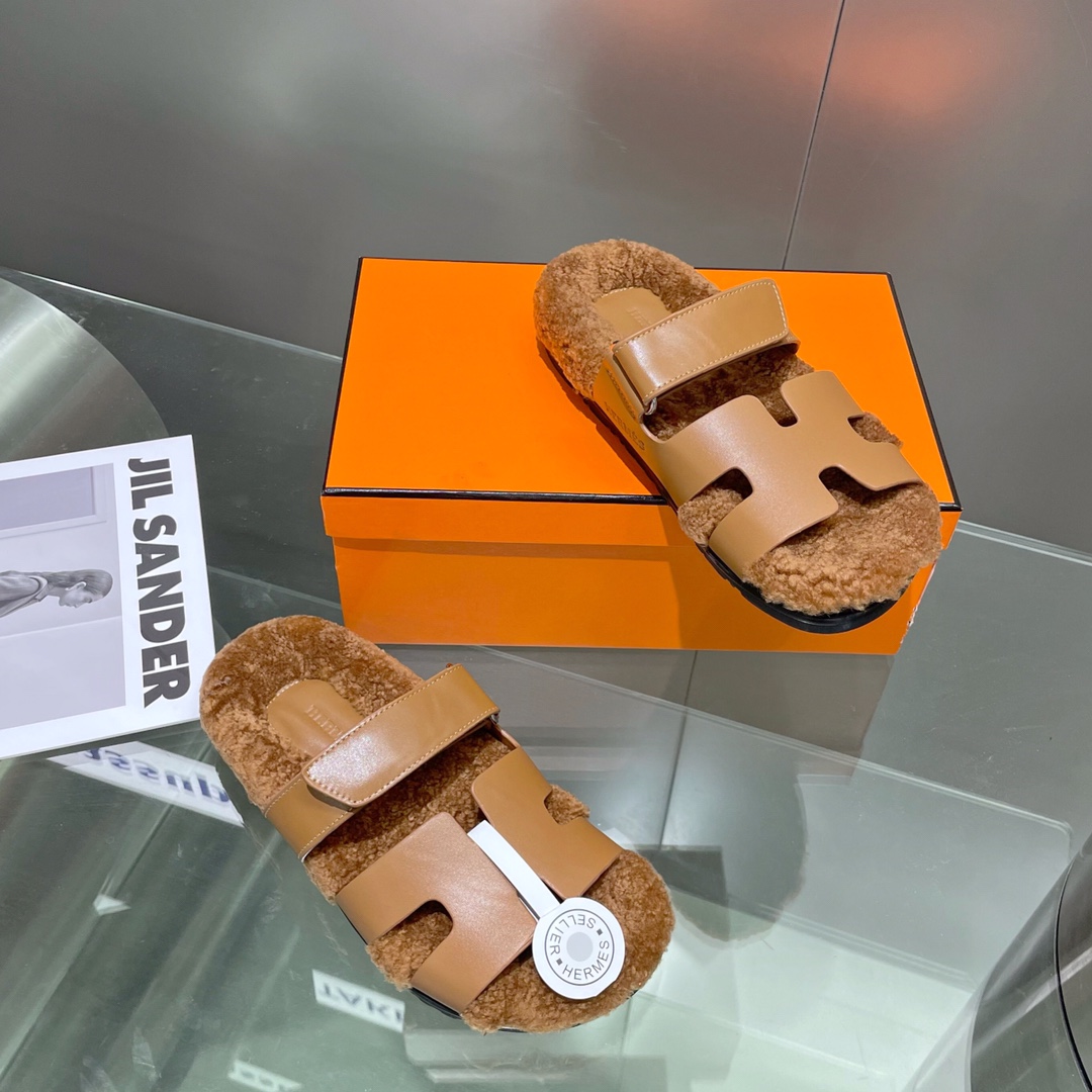 Hermes teddy fur uncle shoes