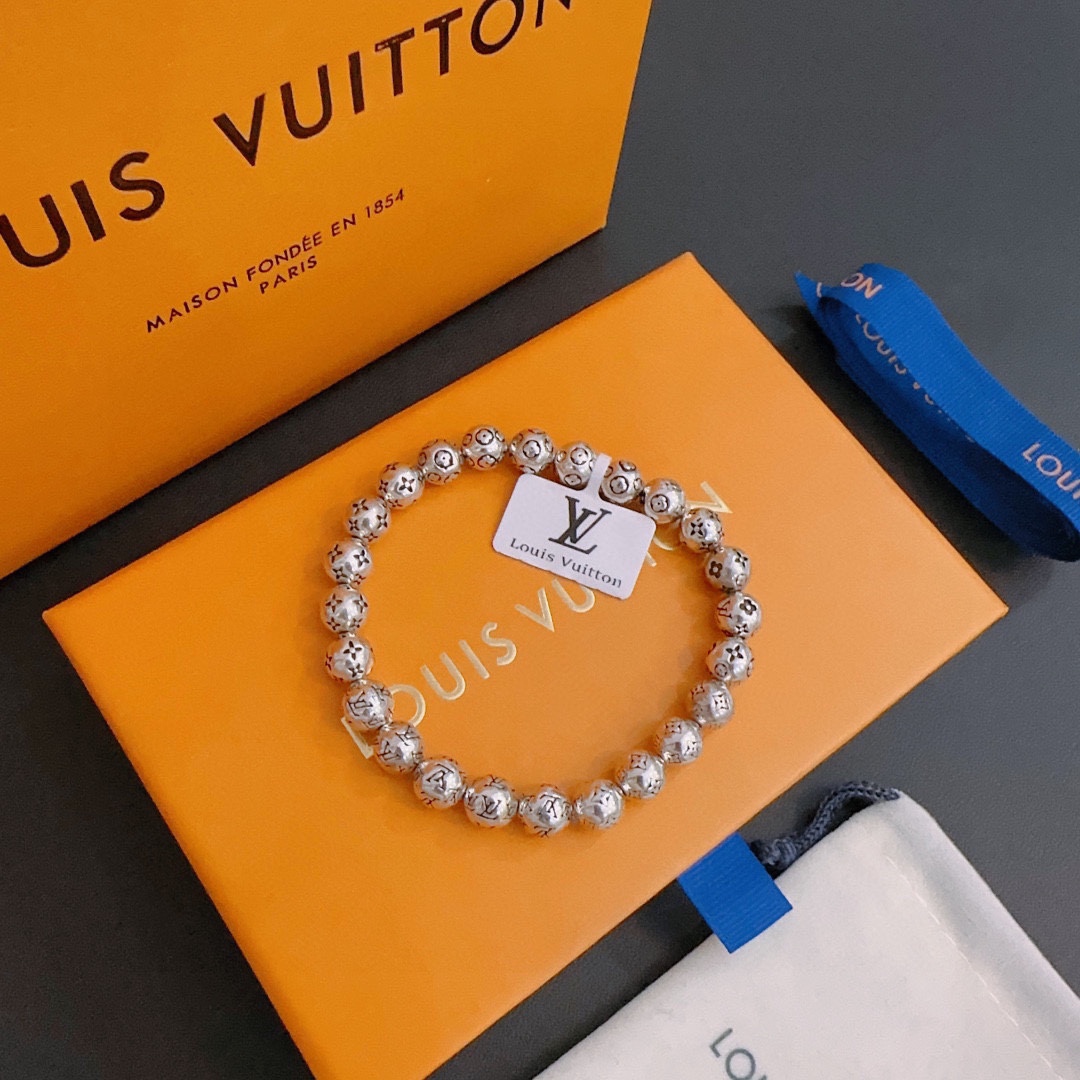 Louis Vuitton Multi-element Thai silver style bracelet Vintage silver bracelet for couples