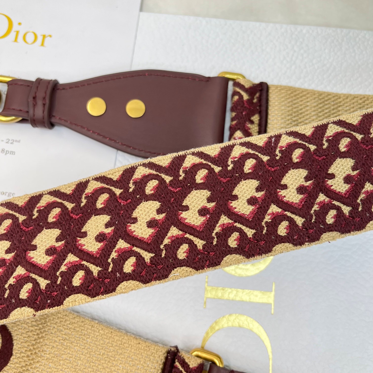 Dior Burgundy D Shoulder Strap