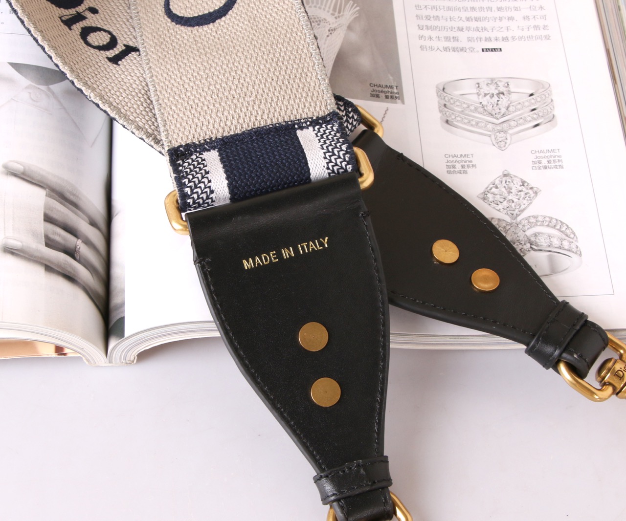 Dior personalized shoulder strap Imported custom solid brass hardware