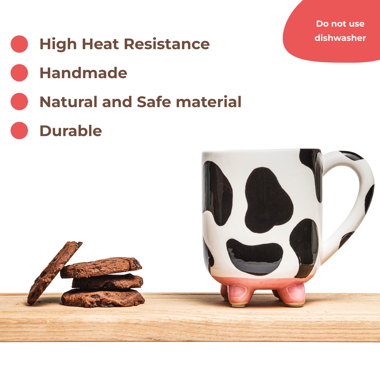 Cow Coffee Mug Cow Stuff 15oz Ceramic Cow Cup - Cow Mug with Udders - Cow Print Cups - Weird Milk Cow Mugs with Udders Cow Print Cup Gifts for Women - Taza de Vaca Cow Lover Gifts