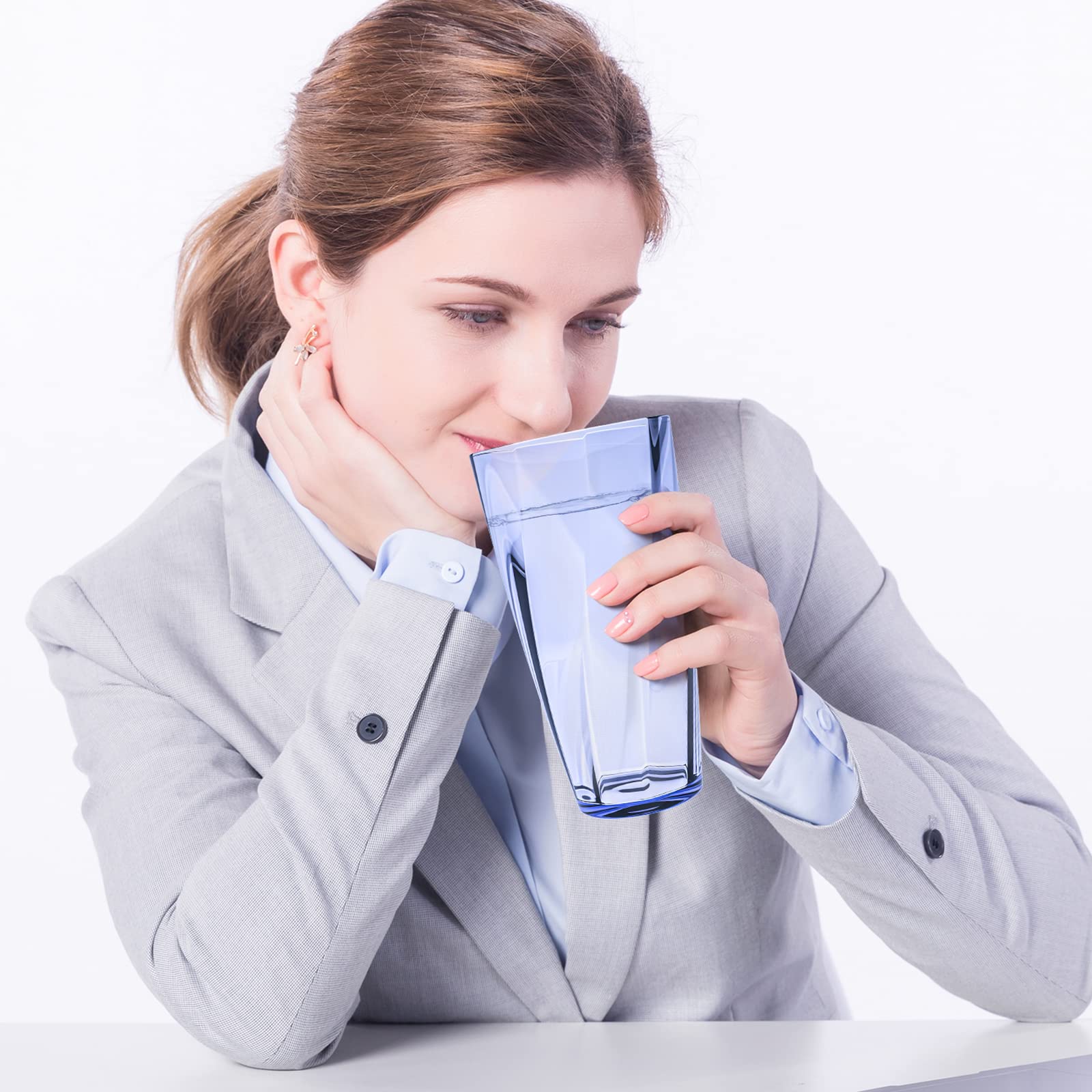 Unbreakable Plastic Cups Plastic Highball Drinking Glasses Tumbler, Large Water Tumbler Set (Set Of 6, 25 Oz) Dishwasher Safe (New Blue)