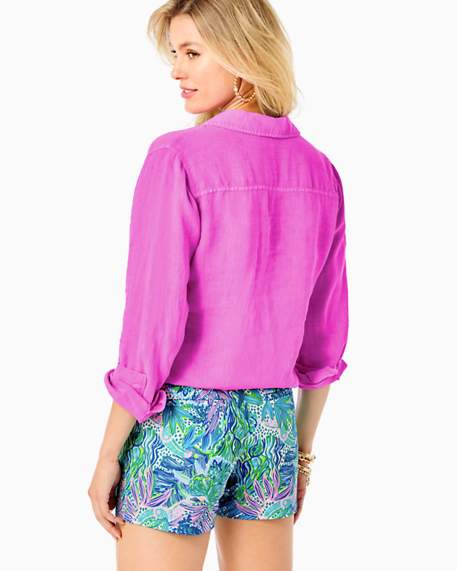 Sea View Linen Button Down Top