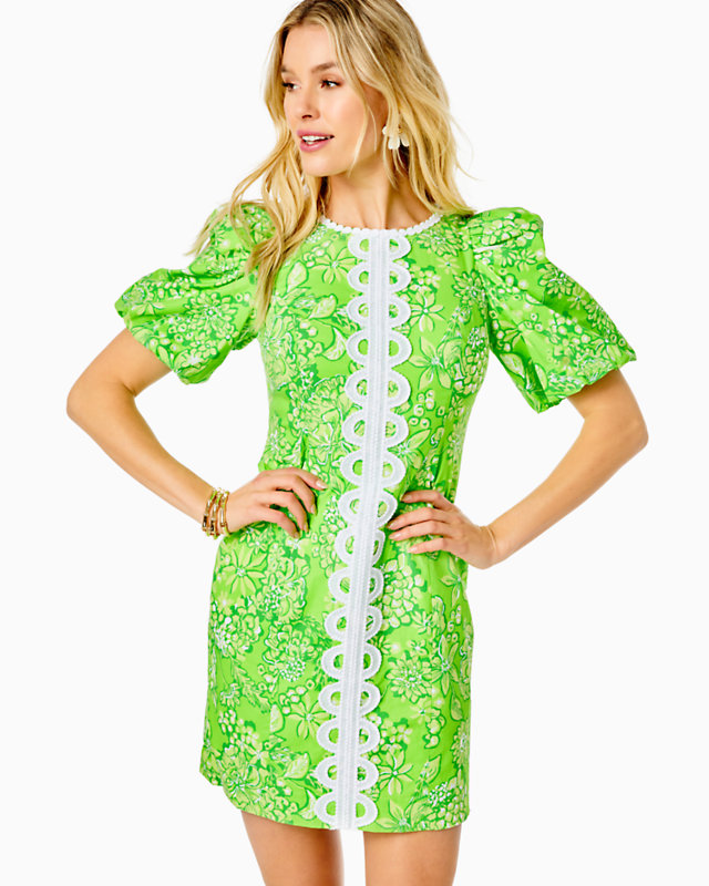 Alyce Elbow Sleeve Stretch Cotton Shift