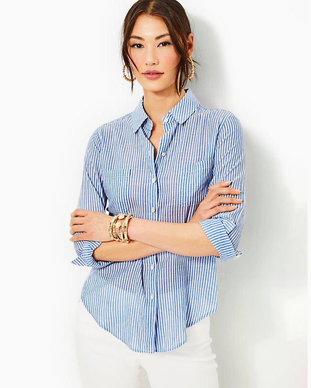 Sea View Button Down Top