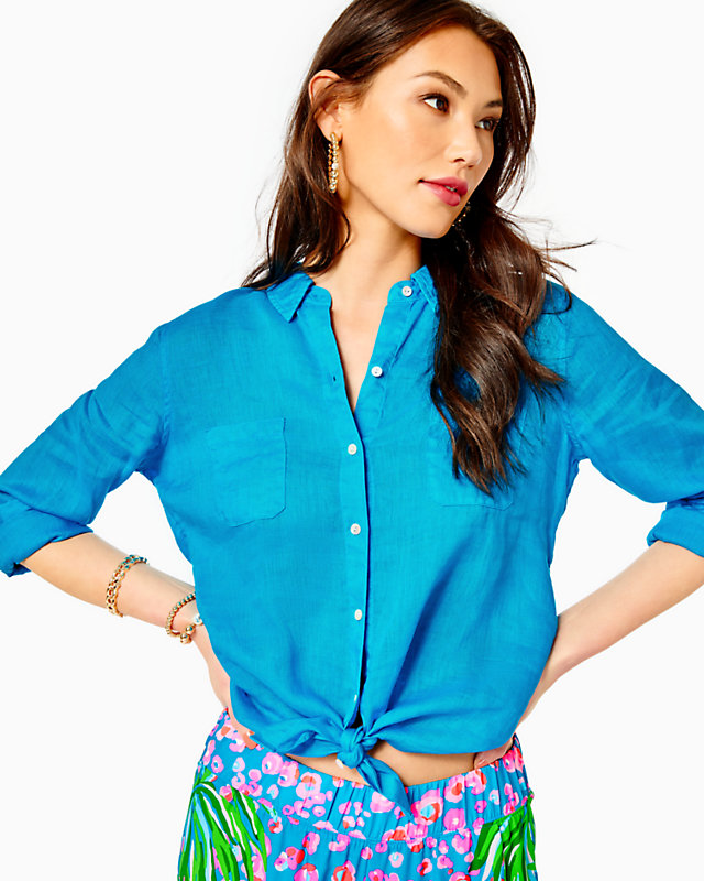 Sea View Button Down Top