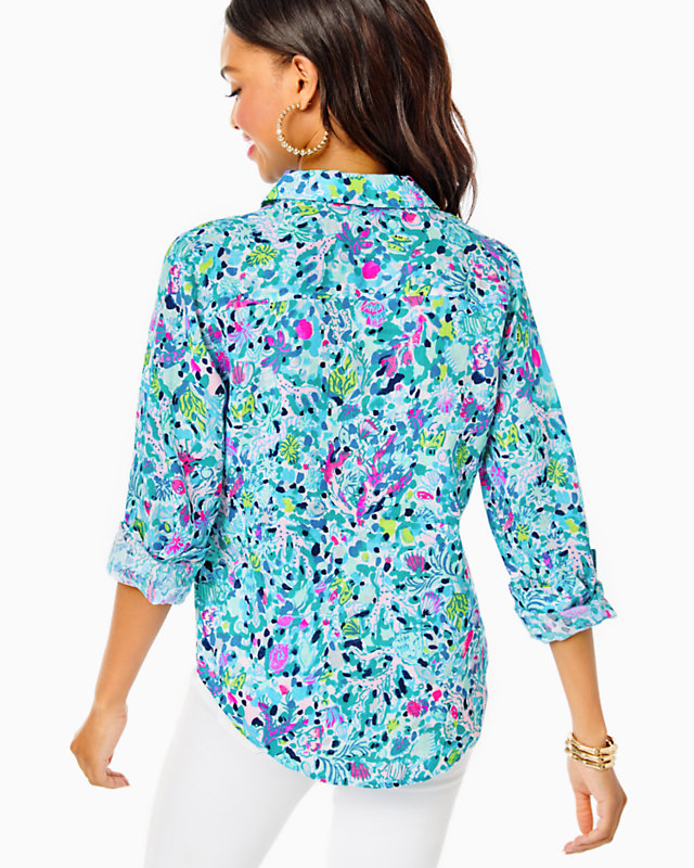 Sea View Linen Button Down Top