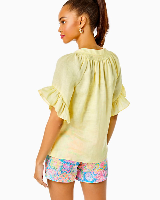 Tayla Short Sleeve Linen Top