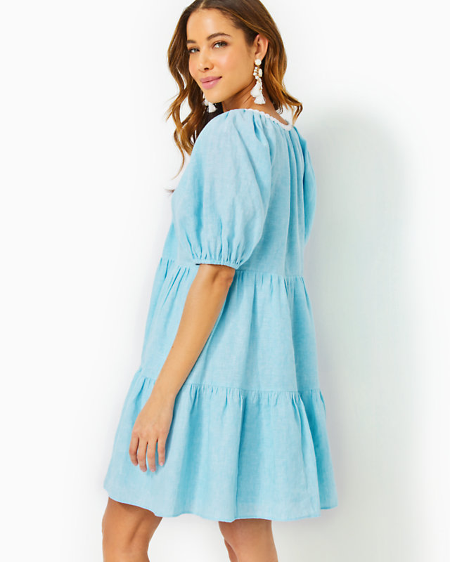 Charlet Short Sleeve Linen Dress