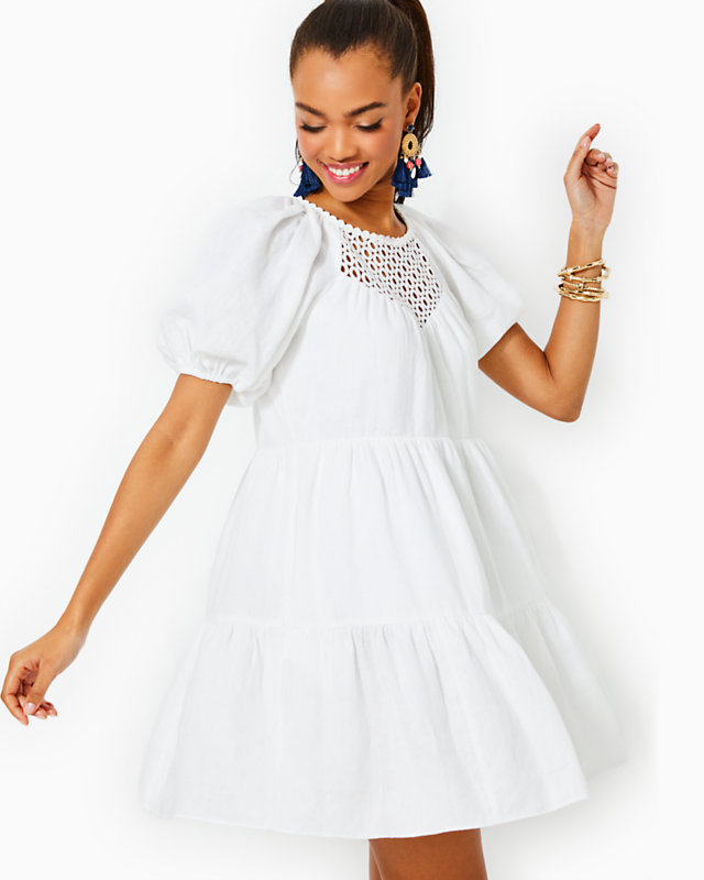 Charlet Short Sleeve Linen Dress