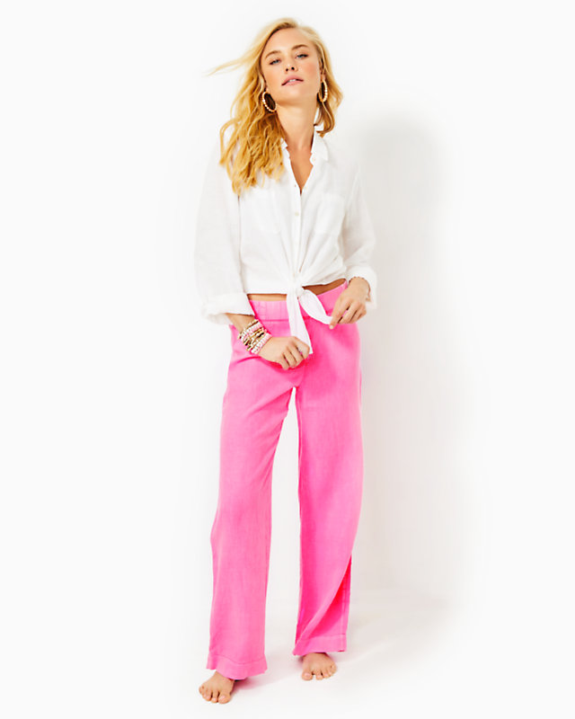 32" Deri Linen Palazzo Pant