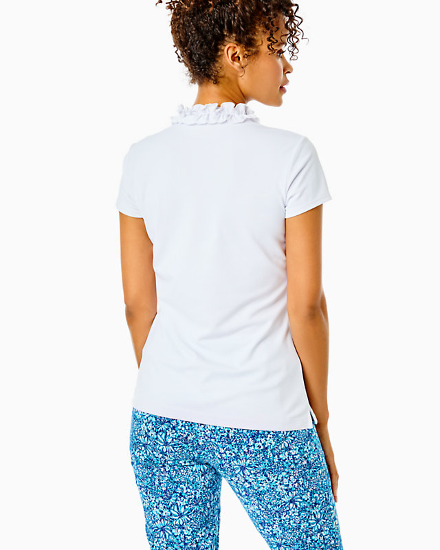 UPF 50+ Luxletic Frida Ruffle Polo Top