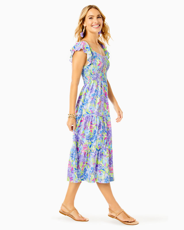 Jilly Smocked Midi Dress | Lilly Pulitzer Outlet