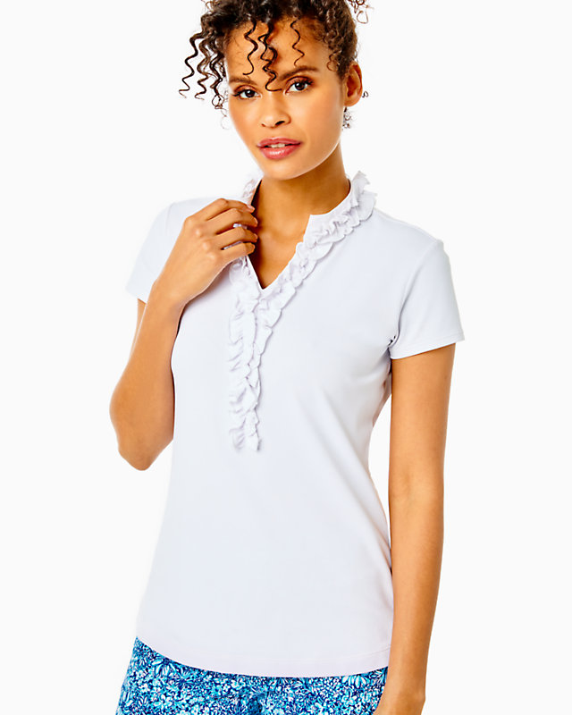 UPF 50+ Luxletic Frida Ruffle Polo Top | Lilly Pulitzer Outlet