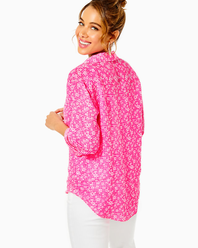 Sea View Linen Button Down Top | Lilly Pulitzer Outlet