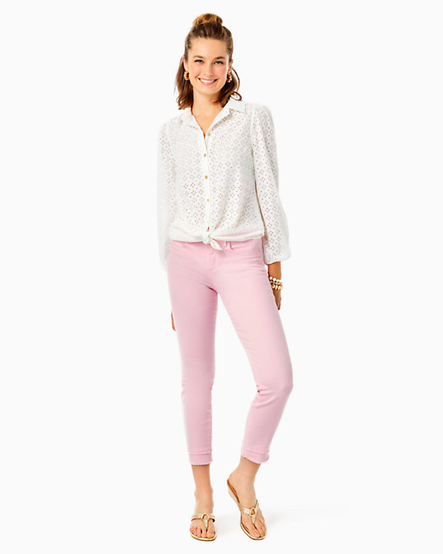 Sea Breeze Eyelet Button Down Top | Lilly Pulitzer Outlet