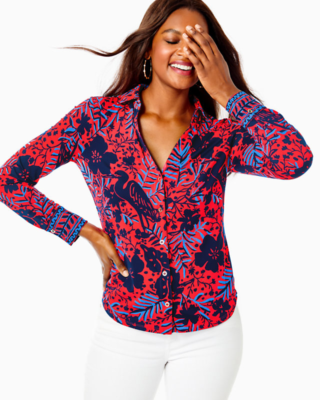 UPF 50+ ChillyLilly Marlena Button Down Top | Lilly Pulitzer Outlet