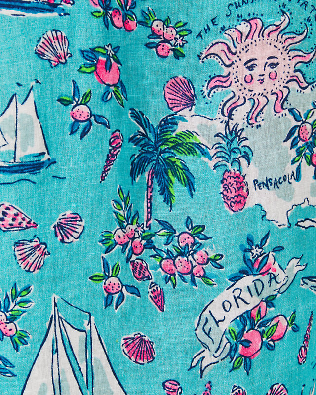 Sea View Linen Button Down Top | Lilly Pulitzer Outlet