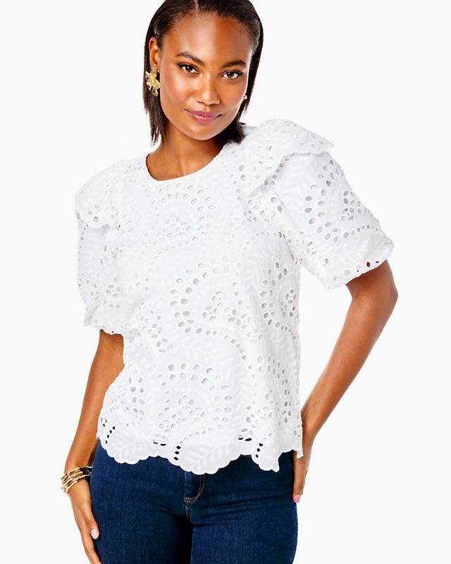 Aleena Eyelet Top | Lilly Pulitzer Outlet