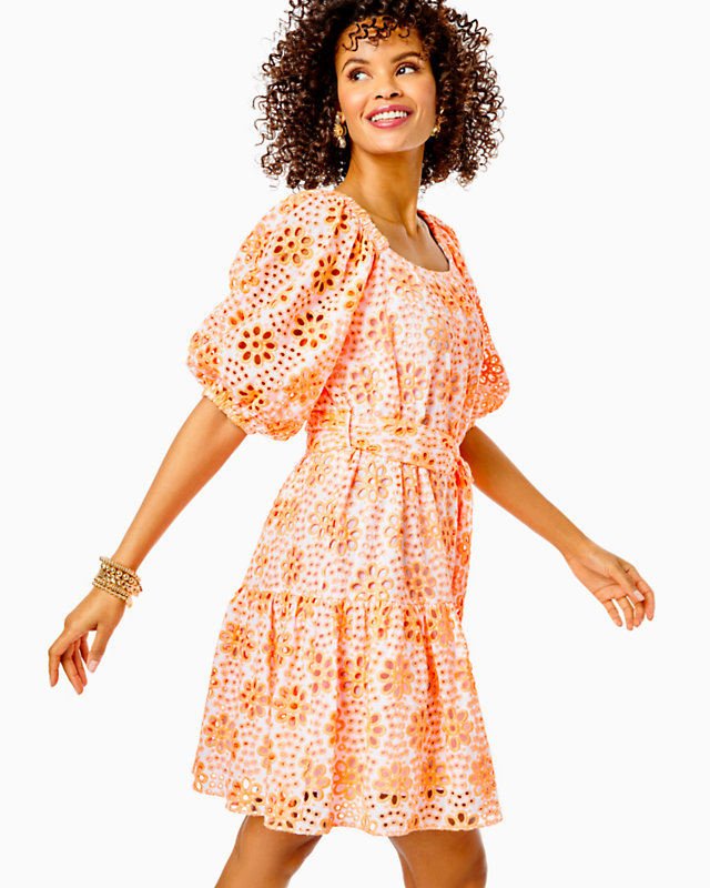 Kerrigan Elbow Sleeve Eyelet Dress | Lilly Pulitzer Outlet