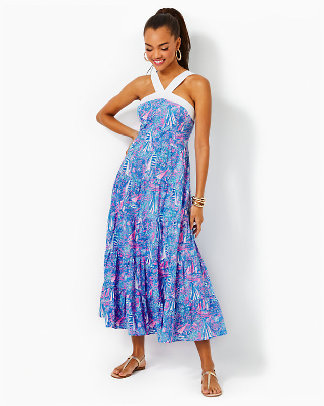 Jenette Cotton Halter Maxi Dress | Lilly Pulitzer Outlet