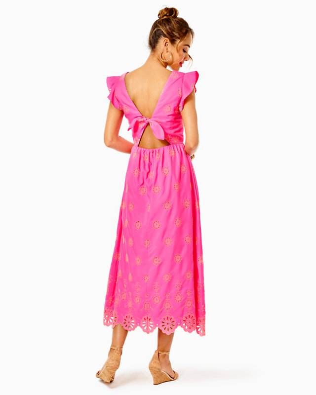 Lillyanne Flutter Sleeve Eyelet Midi Dress | Lilly Pulitzer Outlet