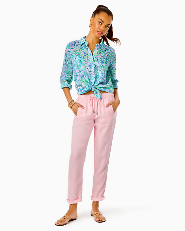 31" Taron Mid-Rise Linen Pant | Lilly Pulitzer Outlet