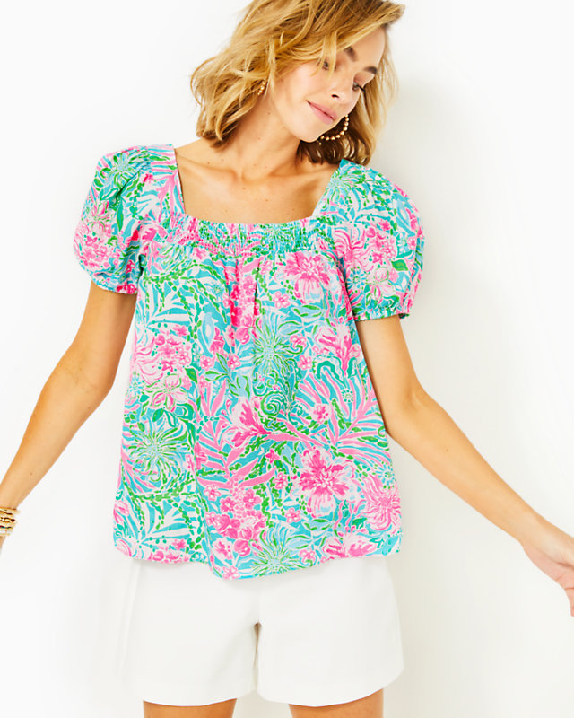 Keating Short Sleeve Linen Top | Lilly Pulitzer Outlet | Lilly Pulitzer Outlet