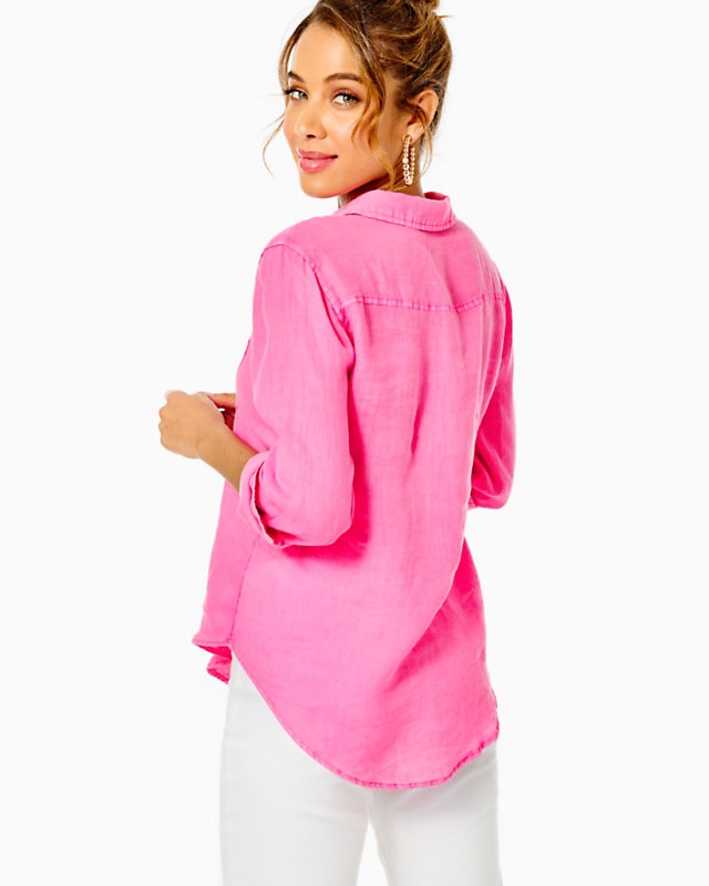 Sea View Linen Button Down Top | Lilly Pulitzer Outlet