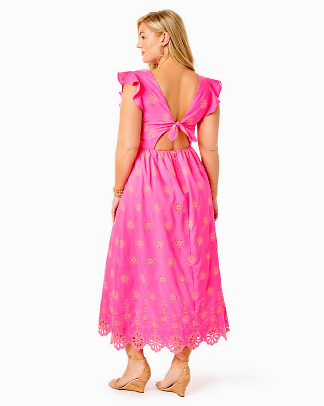 Lillyanne Flutter Sleeve Eyelet Midi Dress | Lilly Pulitzer Outlet