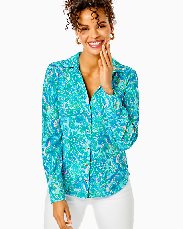 UPF 50+ ChillyLilly Marlena Button Down Top | Lilly Pulitzer Outlet