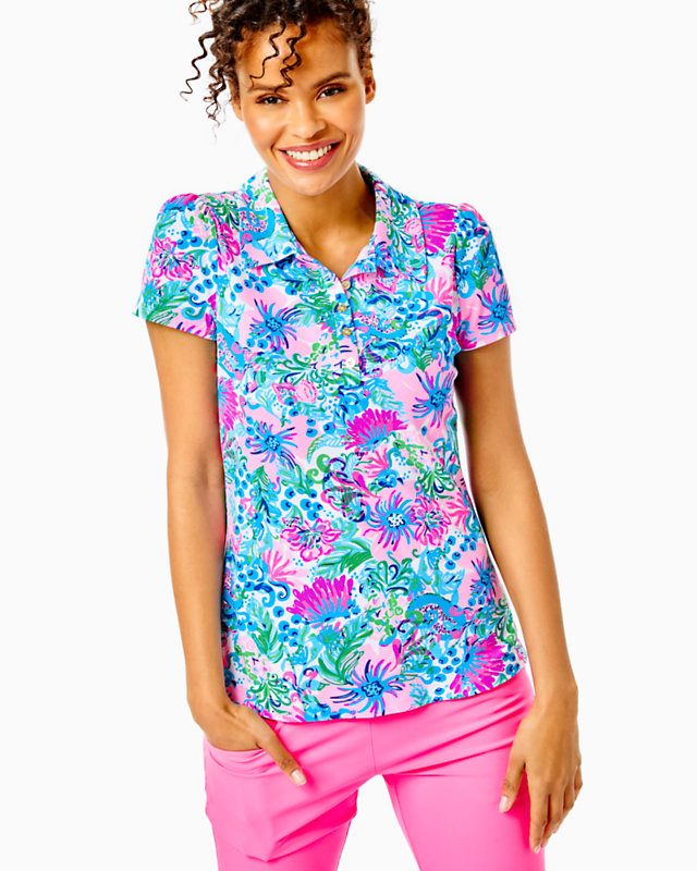 UPF 50+ Luxletic Frida Puff Sleeve Polo | Lilly Pulitzer Outlet