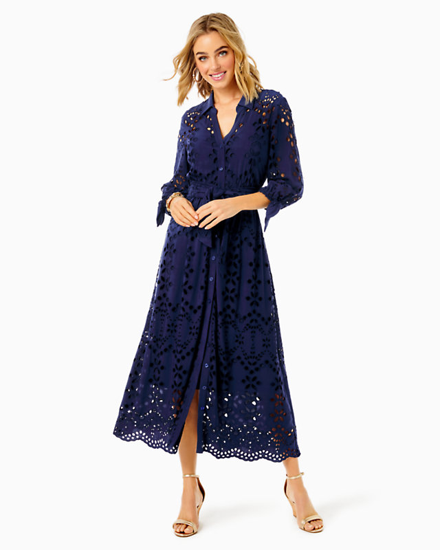 Amrita Eyelet Midi Dress | Lilly Pulitzer Outlet