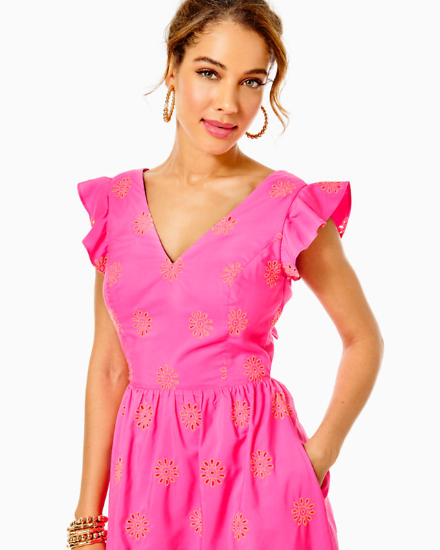 Lillyanne Flutter Sleeve Eyelet Midi Dress | Lilly Pulitzer Outlet