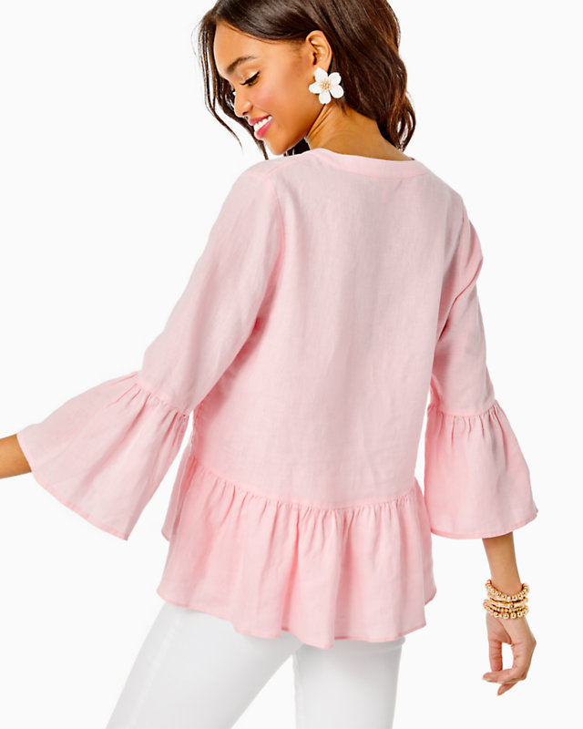 Bekah 3/4 Sleeve Linen Top | Lilly Pulitzer Outlet