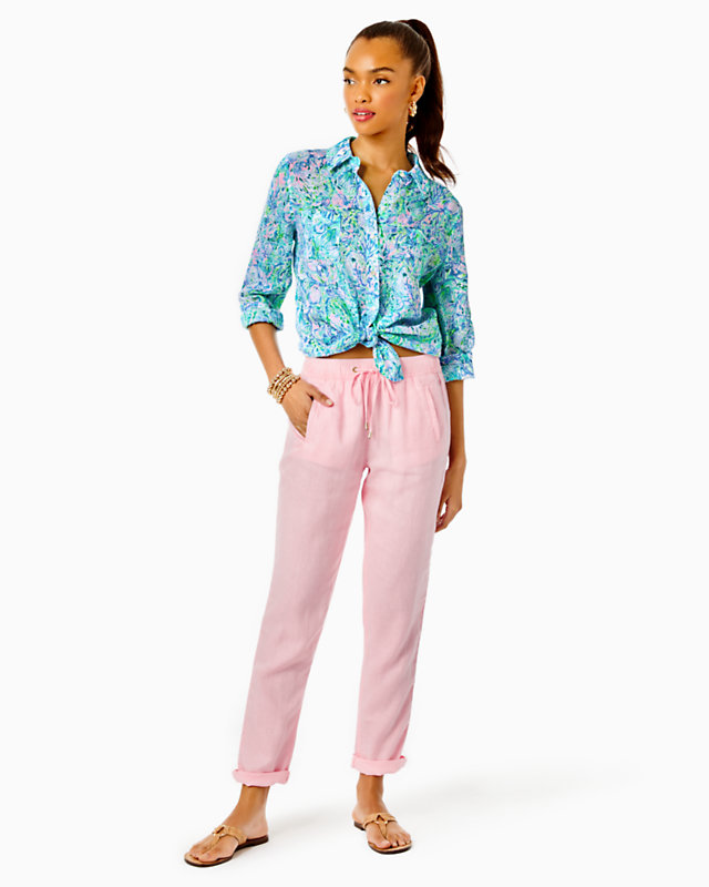 31" Taron Mid-Rise Linen Pant | Lilly Pulitzer Outlet