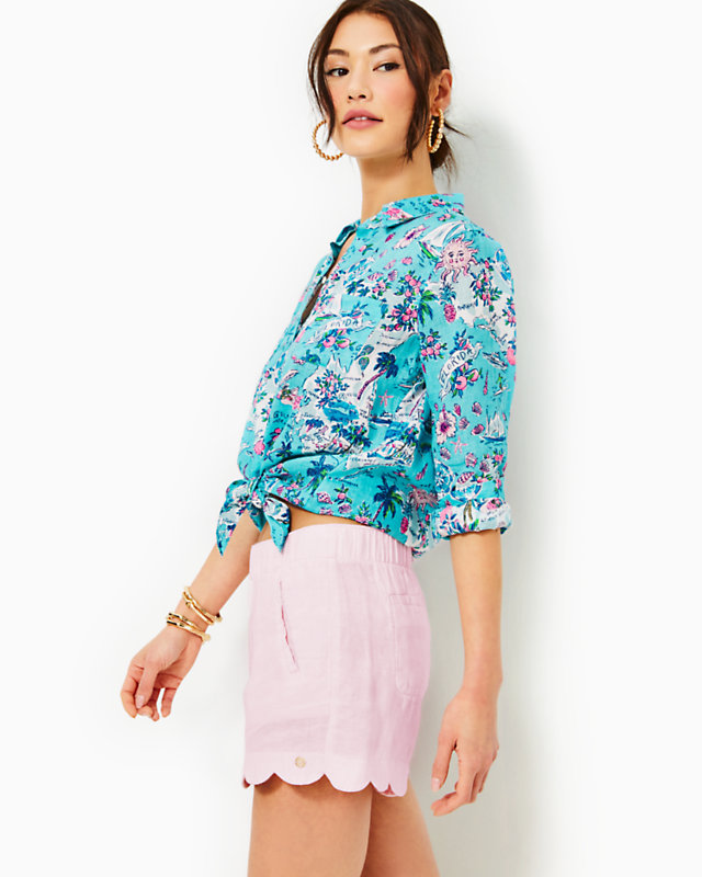 4" Brea Linen Scallop Short | Lilly Pulitzer Outlet