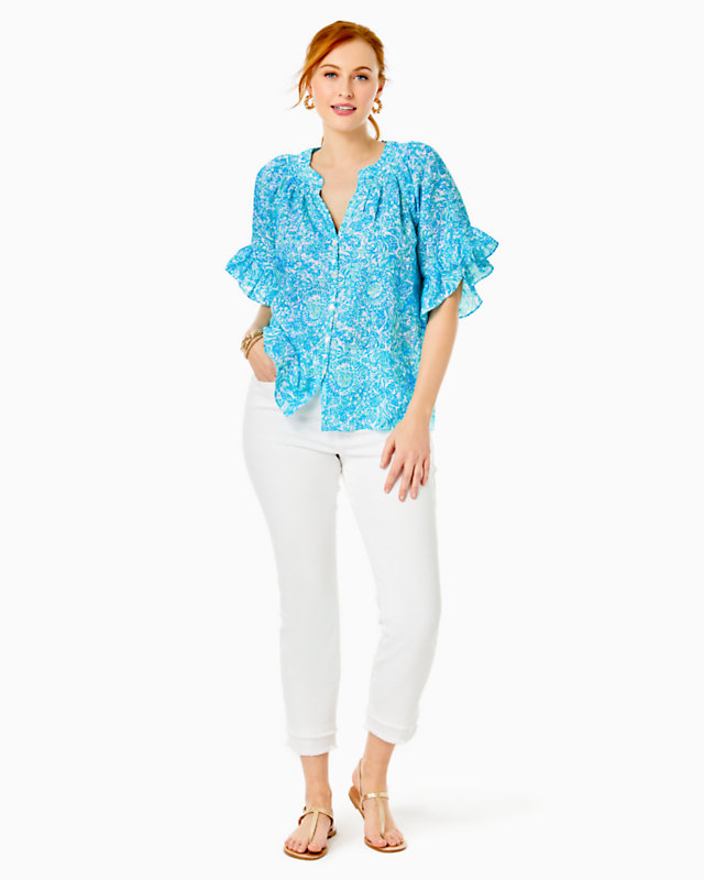 Tayla Short Sleeve Linen Top | Lilly Pulitzer Outlet