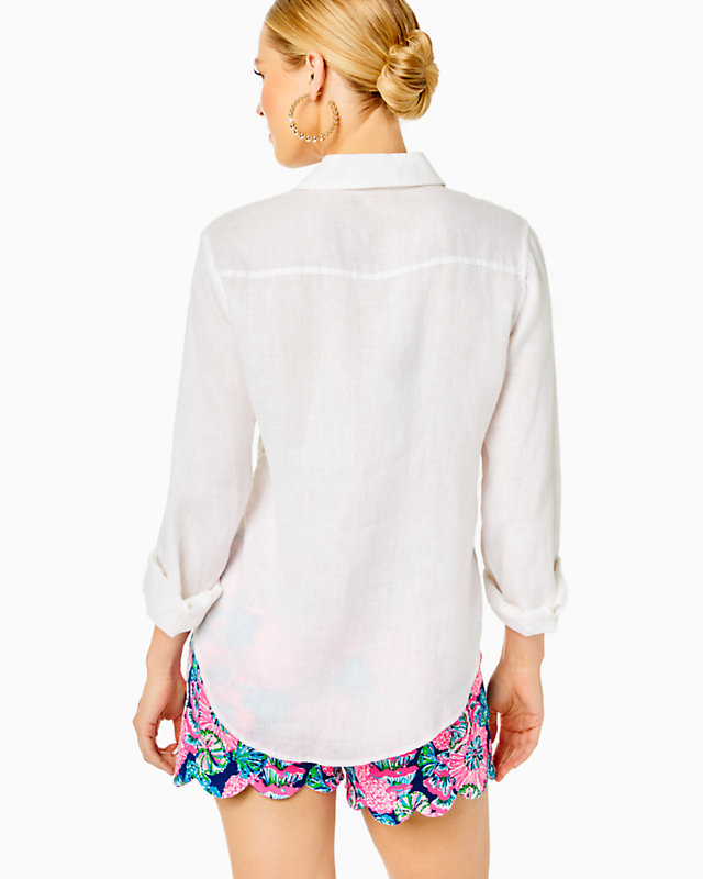 Sea View Linen Button Down Top | Lilly Pulitzer Outlet