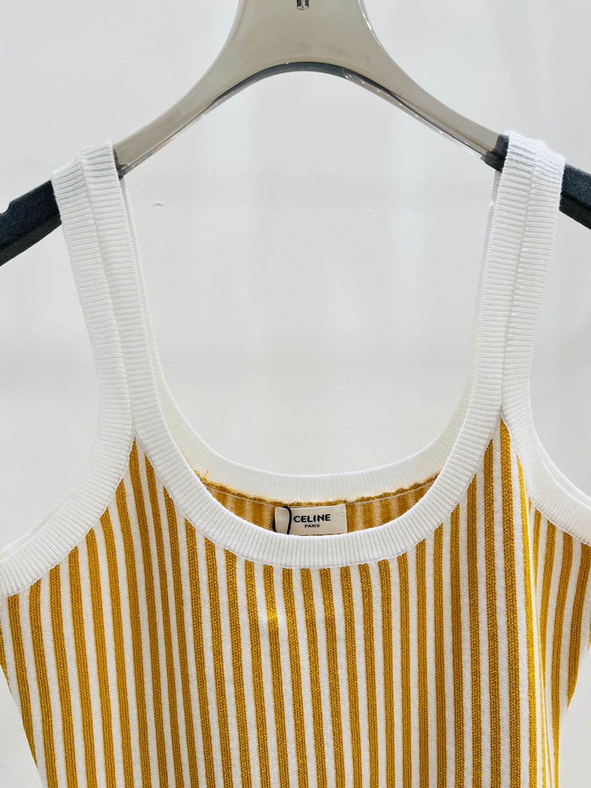 ❤️New Celine * 23 Summer New Line Colored Vertical Stripe Knitted Dress