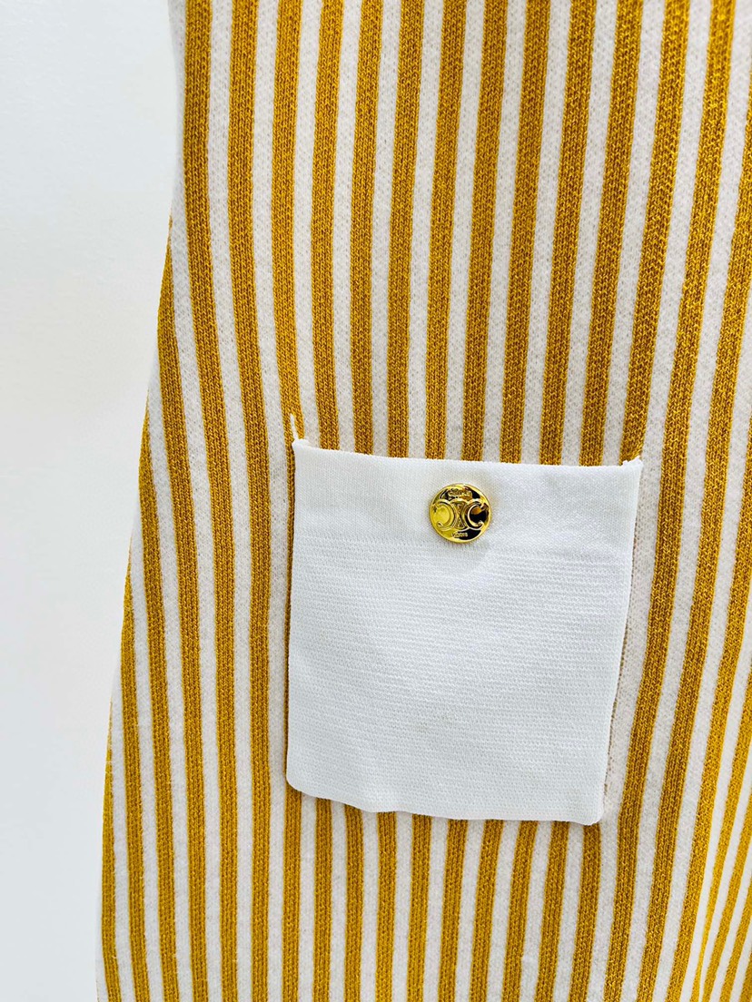 ❤️New Celine * 23 Summer New Line Colored Vertical Stripe Knitted Dress