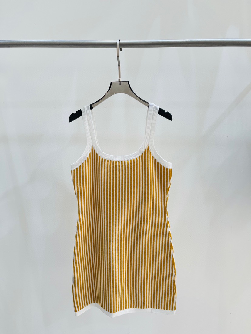 ❤️New Celine * 23 Summer New Line Colored Vertical Stripe Knitted Dress