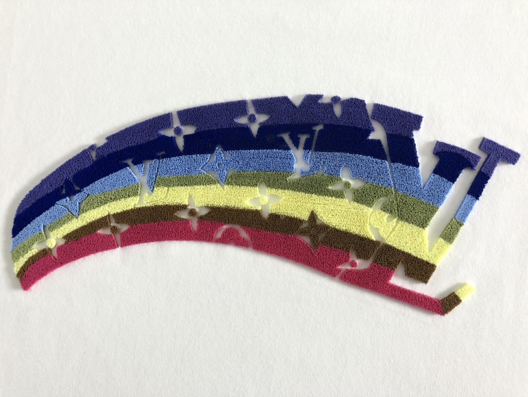 New  Louis  Vuitton Top grade black vintage rainbow toothbrush embroidery classic short sleeves