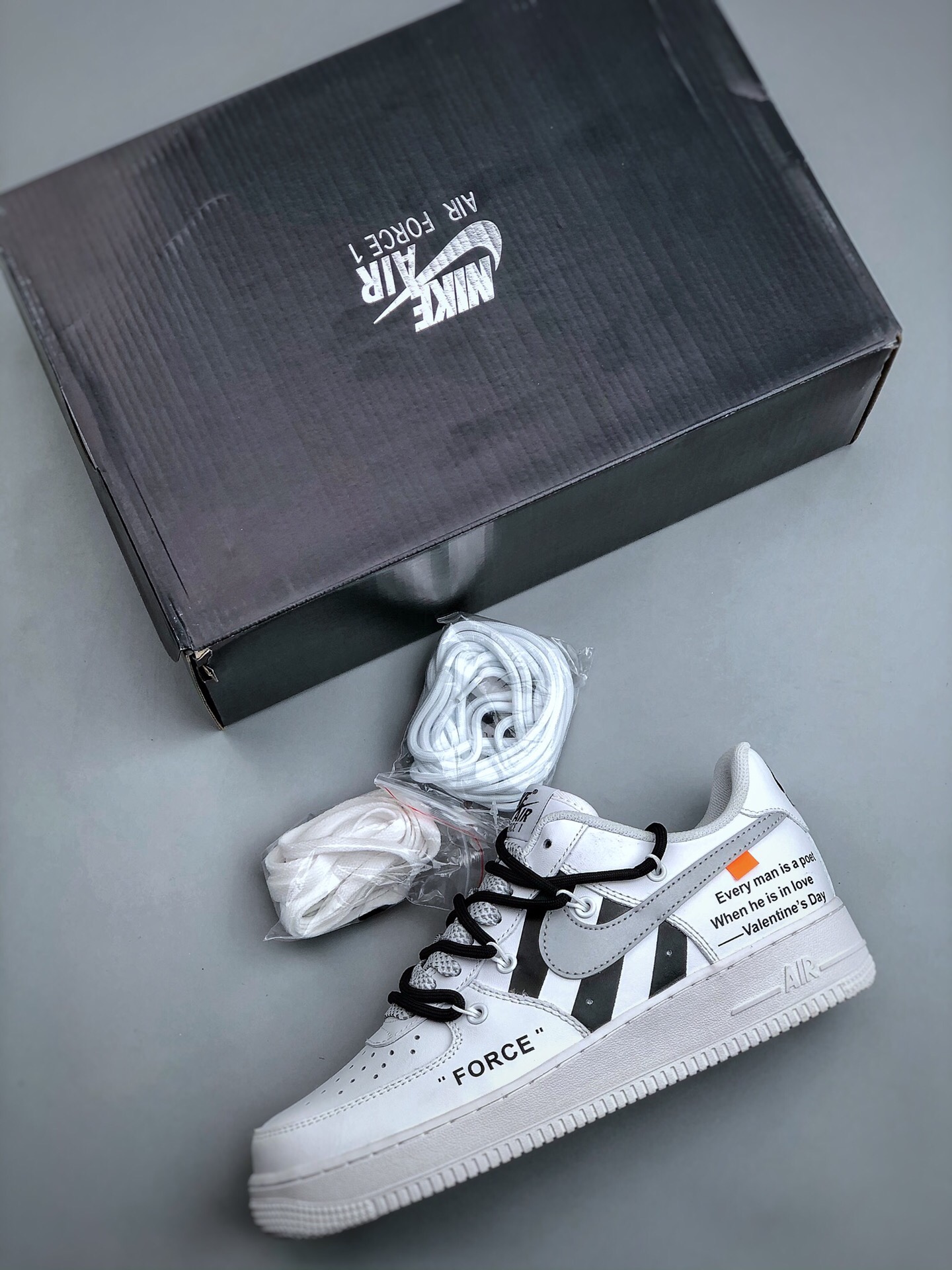 New Nike air force 1 07 lv8 classic printing Deconstruction binding rope Air Force One low top board shoes