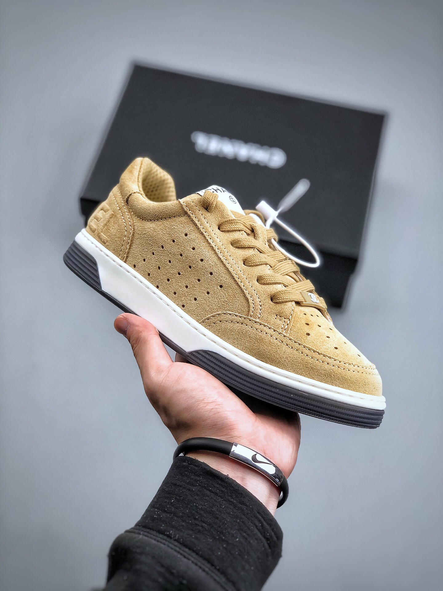 New  Chanel Goddess style spring style versatile casual leather color matching small white board shoes