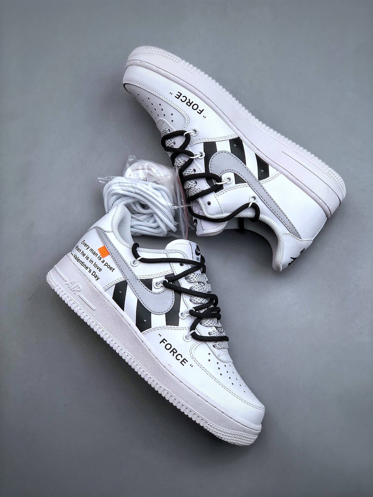 New Nike air force 1 07 lv8 classic printing Deconstruction binding rope Air Force One low top board shoes