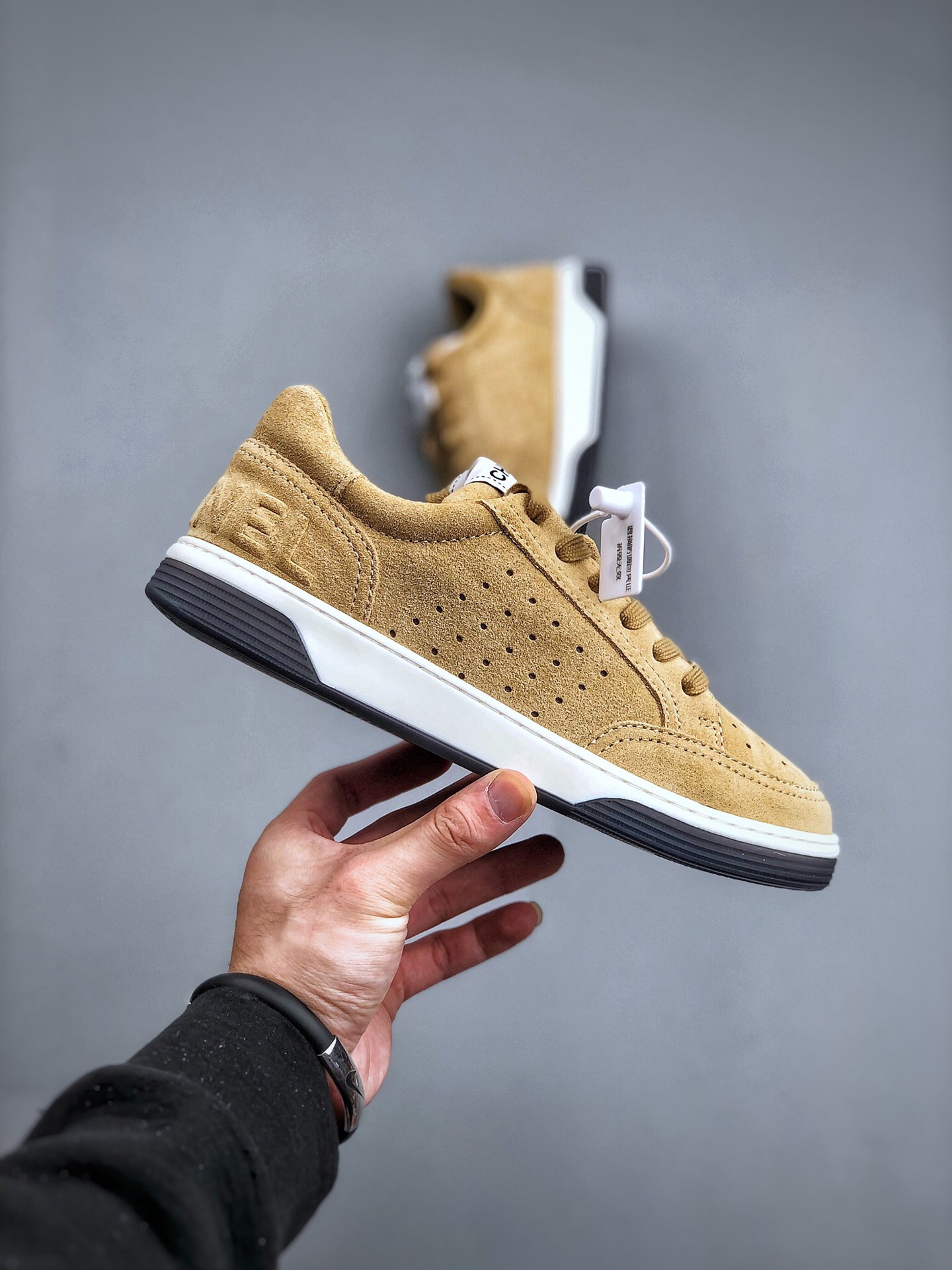 New  Chanel Goddess style spring style versatile casual leather color matching small white board shoes