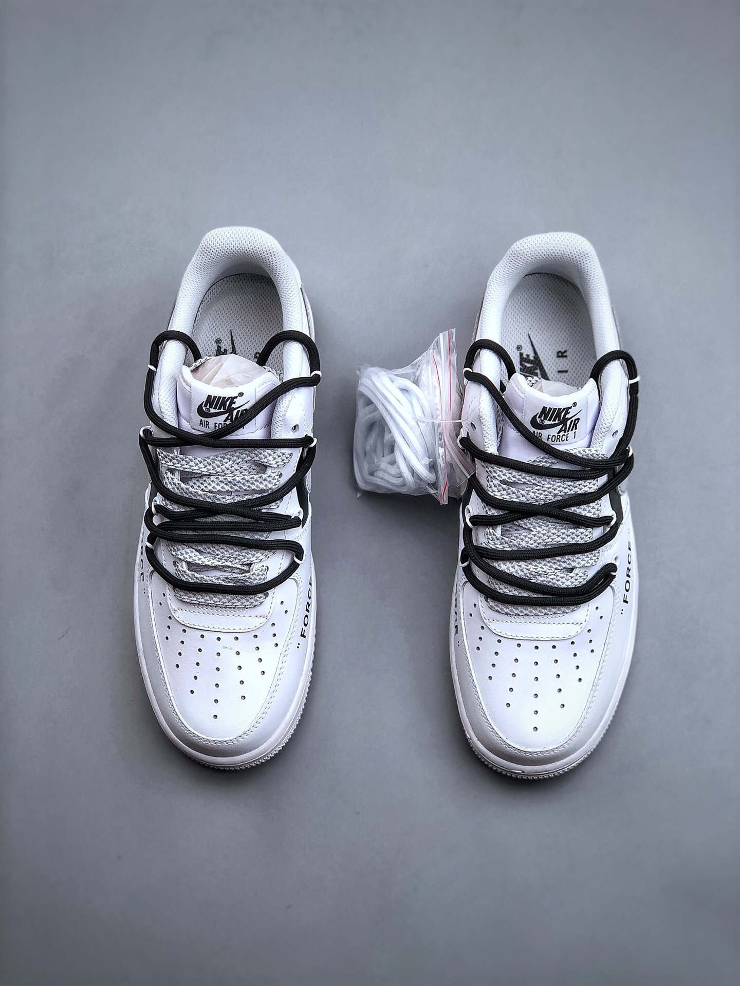 New Nike air force 1 07 lv8 classic printing Deconstruction binding rope Air Force One low top board shoes